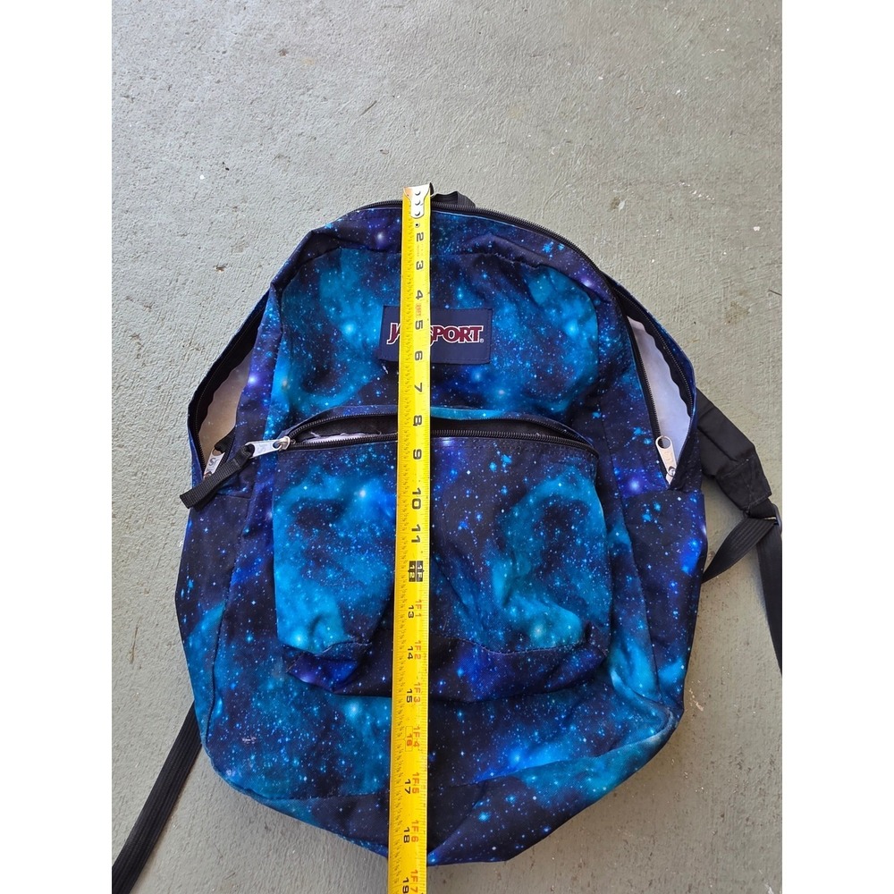 JanSport SuperBreak Backpack Blue Purple Galaxy Nebula Space Print School Bag E3 - Picture 3 of 16